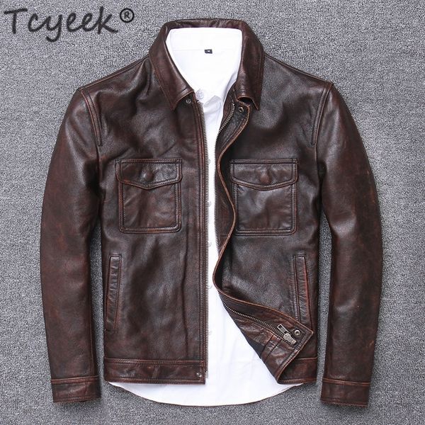 tcyeek 100% real leather jacket men autumn winter clothes streetwear fit genuine cow leather coat men's leather jacket 1790 201114, Black
tcyeek 100% real leather jacket men autumn winter clothes streetwear fit genuine cow leather coat men's leather jacket 1790 201114, Black