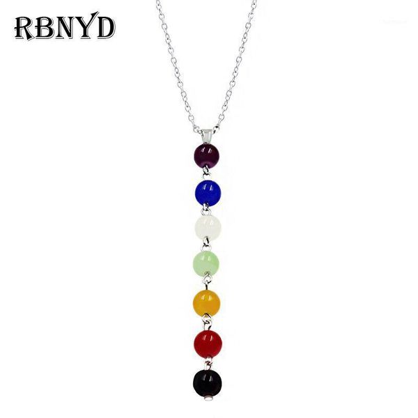 european and american exotic style yoga bead necklace colorful beads natural stone alloy material pendant1, Silver
european and american exotic style yoga bead necklace colorful beads natural stone alloy material pendant1, Silver