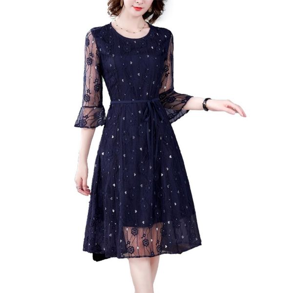 women fashion lace dress a-line skirt, Black;pink