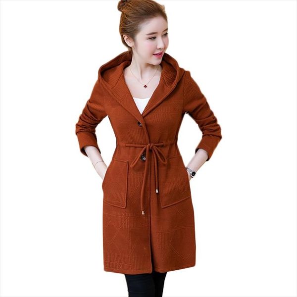 new women knitwear cardigan coats jackets korean hooded long outerwear plus size 5xl female casual spring autumncoat aa605, White;black
new women knitwear cardigan coats jackets korean hooded long outerwear plus size 5xl female casual spring autumncoat aa605, White;black