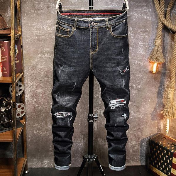 spring new black ripped jeans cotton stretch slim hip-hop punk fashion denim pants distressed biker jeans mens street wear1, Blue
spring new black ripped jeans cotton stretch slim hip-hop punk fashion denim pants distressed biker jeans mens street wear1, Blue
