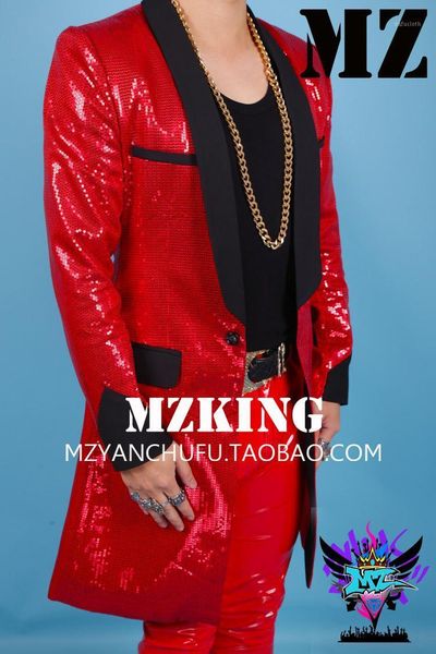2020 new men's clothing jacket fashion slim bigbang dj red sequins suit long coat studio host stage plus size singer costumes1, White;black
2020 new men's clothing jacket fashion slim bigbang dj red sequins suit long coat studio host stage plus size singer costumes1, White;black