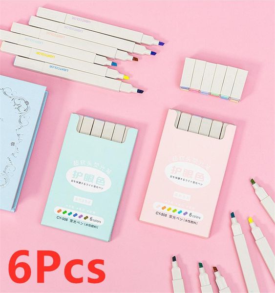 6pcs/set fluorescent pen cute creativity highlighter pen journal pens kawaii art school supplies, Black;red
6pcs/set fluorescent pen cute creativity highlighter pen journal pens kawaii art school supplies, Black;red