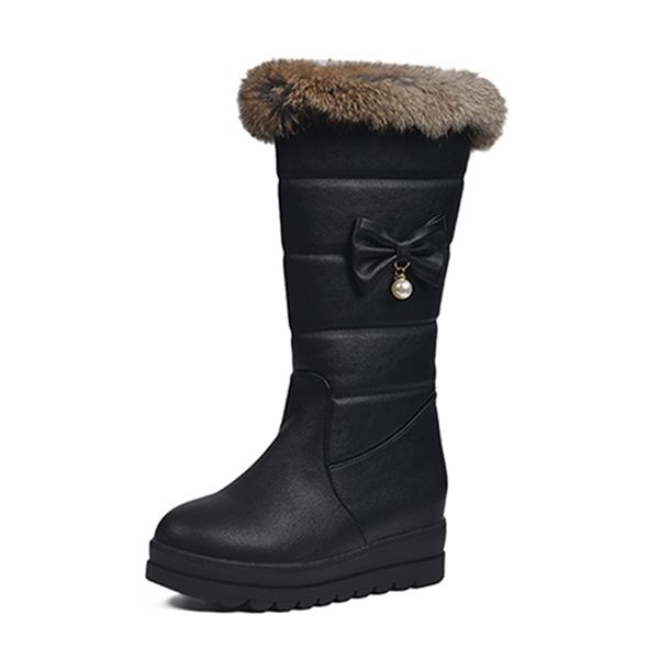 2021 the new sweet round-style winter snow beading bowknot middle platform with wedge at knee-high female boots big-size shoes bcxw, Black
2021 the new sweet round-style winter snow beading bowknot middle platform with wedge at knee-high female boots big-size shoes bcxw, Black
