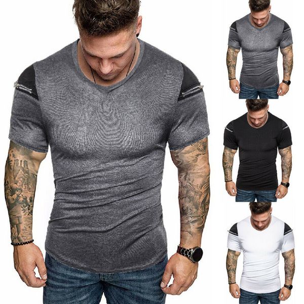2019 fashion men's casual solid fit short sleeve slim muscle bodybuilding t-shirt tee, White;black
2019 fashion men's casual solid fit short sleeve slim muscle bodybuilding t-shirt tee, White;black