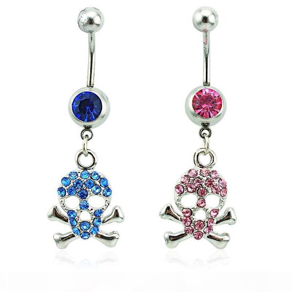 body jewelry fashion belly button rings surgical steel barbells dangle 2 style rhinestone skull navel piercing rings, Silver
body jewelry fashion belly button rings surgical steel barbells dangle 2 style rhinestone skull navel piercing rings, Silver