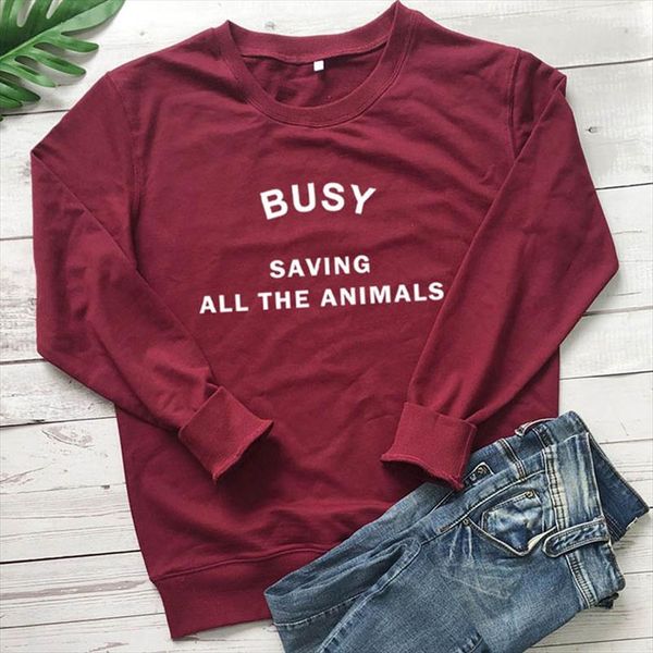 busy saving all the animals sweatshirt women crewneck pullover long sleeve harajuku vegan hoodie fall clothes dropshipping, Black
busy saving all the animals sweatshirt women crewneck pullover long sleeve harajuku vegan hoodie fall clothes dropshipping, Black