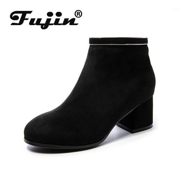 boots fujin genuine leather soft women ankle with square high heel suede warm plush winter shoes for 2021 autumn1, Black
boots fujin genuine leather soft women ankle with square high heel suede warm plush winter shoes for 2021 autumn1, Black