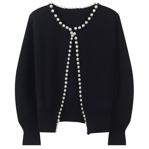 harajuku v-neck knitted cardigan women sweater autumn winter long sleeve pearl beading female sweater ladies outwear coat 210204, White;black
harajuku v-neck knitted cardigan women sweater autumn winter long sleeve pearl beading female sweater ladies outwear coat 210204, White;black