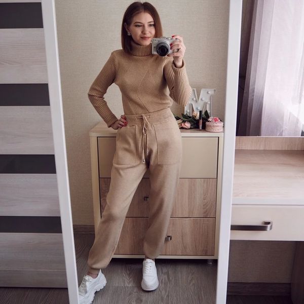 winter thick women suits track costume 2 piece set tight turtleneck pullover sweaters and long knitted jumper sportsuits, Gray
winter thick women suits track costume 2 piece set tight turtleneck pullover sweaters and long knitted jumper sportsuits, Gray