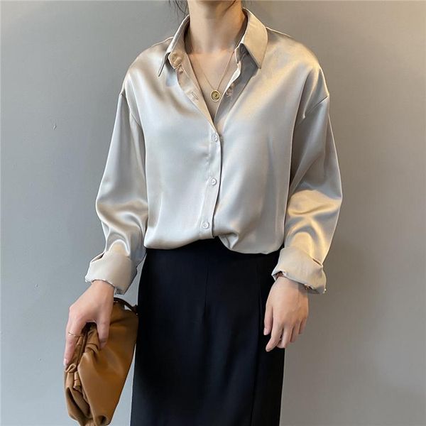 new 2020 summer autumn women's blouse casual fashionable 4 colors single breasted shirts office lady oversize satin, White
new 2020 summer autumn women's blouse casual fashionable 4 colors single breasted shirts office lady oversize satin, White