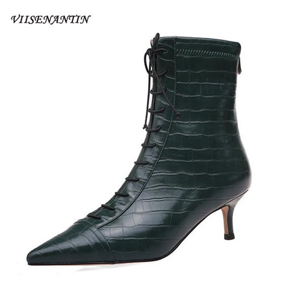 boots temperament fashion short women's fine-heeled pointed high-heeled ankle autumn stone pattern lace-up elastic, Black
boots temperament fashion short women's fine-heeled pointed high-heeled ankle autumn stone pattern lace-up elastic, Black