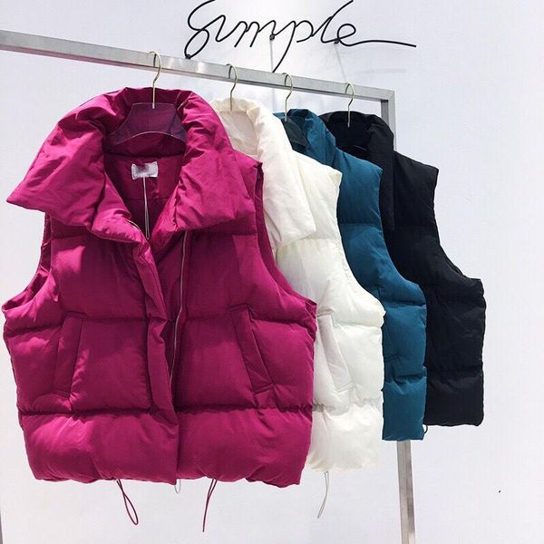 women's vests winter wome vest jacket 2021 stand collar cotton padded sleeveless female shinny waistcoat, Black;white
women's vests winter wome vest jacket 2021 stand collar cotton padded sleeveless female shinny waistcoat, Black;white