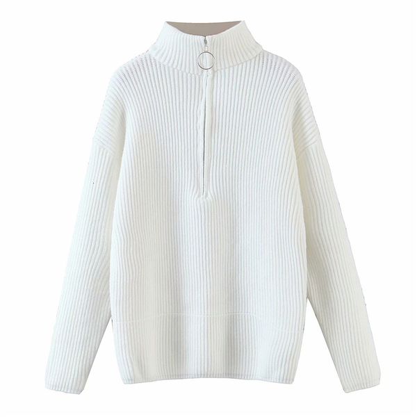 new causal women zipper turtleneck sweaters 2021 fashion ladies white loose knitted streetwear female chic oversize pullovers 1cpt, White;black
new causal women zipper turtleneck sweaters 2021 fashion ladies white loose knitted streetwear female chic oversize pullovers 1cpt, White;black