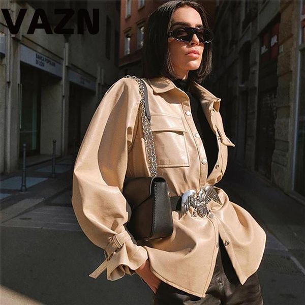 vazn new fashion leather 2020 coat zippers style vintage full sleeve night club mujer holiday party coat, Black;brown
vazn new fashion leather 2020 coat zippers style vintage full sleeve night club mujer holiday party coat, Black;brown