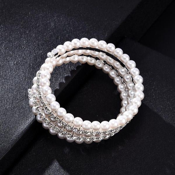 women pearl crystal rhinestone stretch bracelet bangle wristband wedding bridal pulseras mujer moda, Black
women pearl crystal rhinestone stretch bracelet bangle wristband wedding bridal pulseras mujer moda, Black