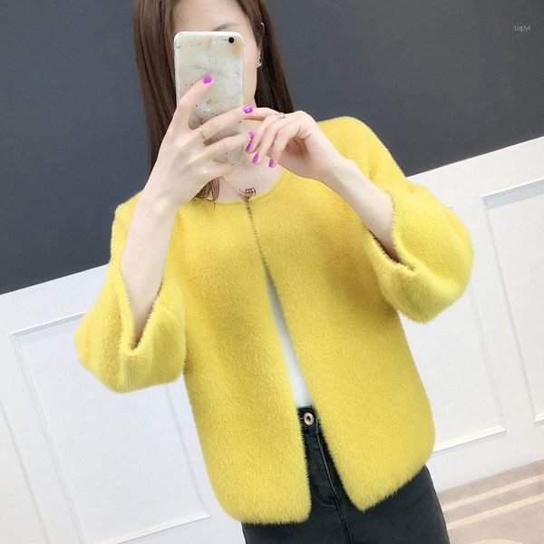 women autumn short cardigan coat faux knitted three quarter sleeve cardigans knitwear female fall knitting outwear1, White
women autumn short cardigan coat faux knitted three quarter sleeve cardigans knitwear female fall knitting outwear1, White