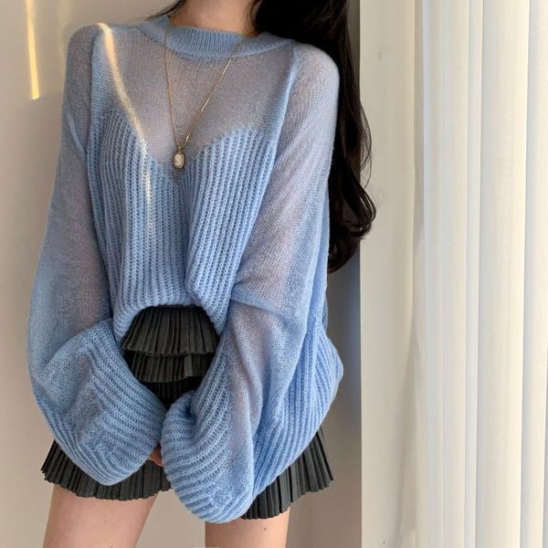 2021 new overrated female knit sweater solid the-neck loose sleeve long flashlight sun protector knitting autumn bmos, White;black
2021 new overrated female knit sweater solid the-neck loose sleeve long flashlight sun protector knitting autumn bmos, White;black