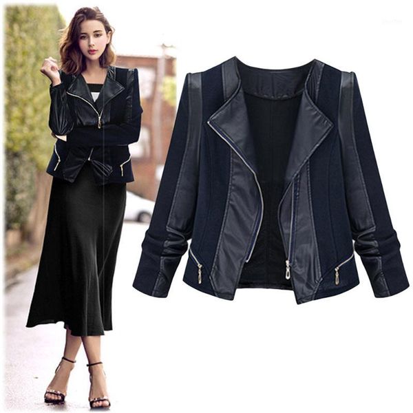 fashion women splice quilted uniform leather jackets ladies long cool sleeve autumn winter biker slim streetwear black coat fb1, Black;brown
fashion women splice quilted uniform leather jackets ladies long cool sleeve autumn winter biker slim streetwear black coat fb1, Black;brown