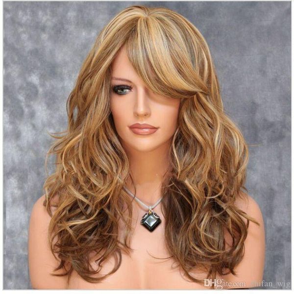 z&f brand new brown oblique bangs body wave women 22 inch long synthetic wigs long wavy curly natural hair, Black
z&f brand new brown oblique bangs body wave women 22 inch long synthetic wigs long wavy curly natural hair, Black