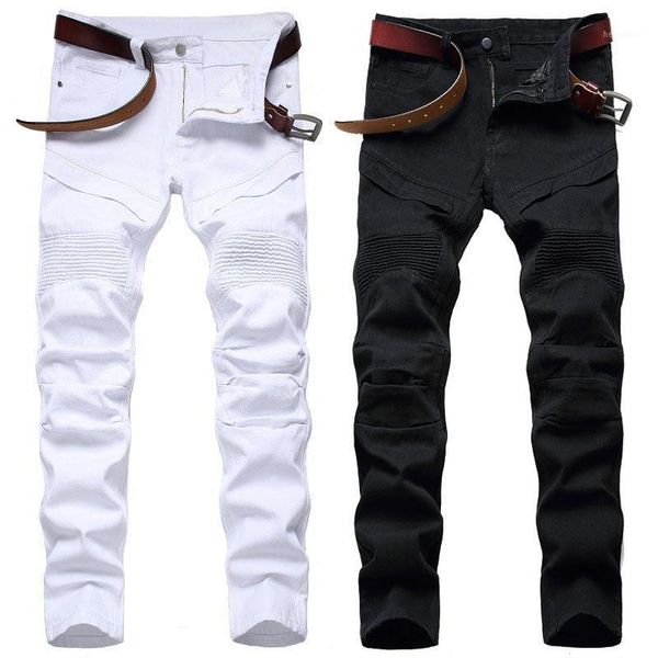 new fashion men straight jeans slim fit pant denim pant skinny jeans regular men long1, Blue