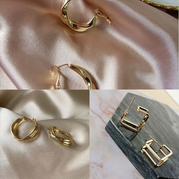 3aq women earrings set crystal geometric retro pendant gold female simple valentine's day stainless steel earring gift, Golden
3aq women earrings set crystal geometric retro pendant gold female simple valentine's day stainless steel earring gift, Golden