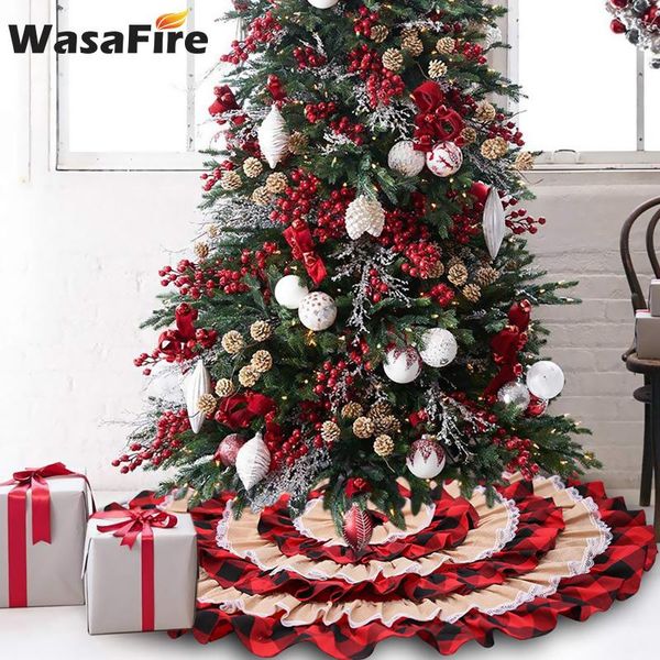116cm christmas tree skirt plaid linen xmas tree carpet rug base for new year christmas party decorations props
116cm christmas tree skirt plaid linen xmas tree carpet rug base for new year christmas party decorations props