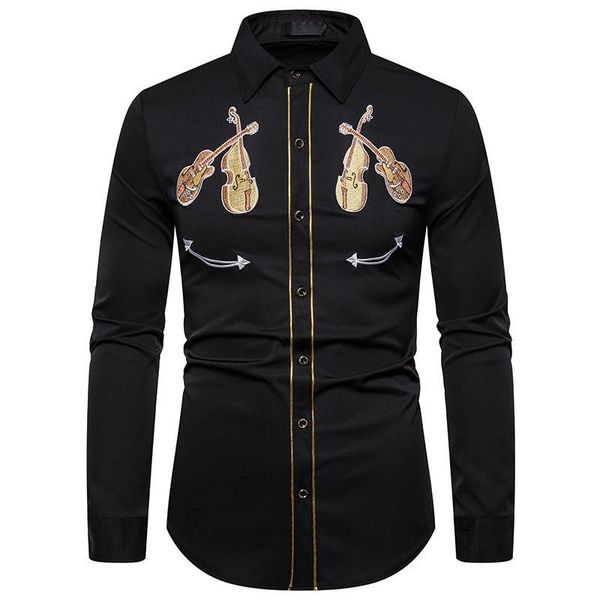 men's shirt spring and autumn new men's xiaoqin embroidery long-sleeved slim shirt fashion casual, White;black
men's shirt spring and autumn new men's xiaoqin embroidery long-sleeved slim shirt fashion casual, White;black