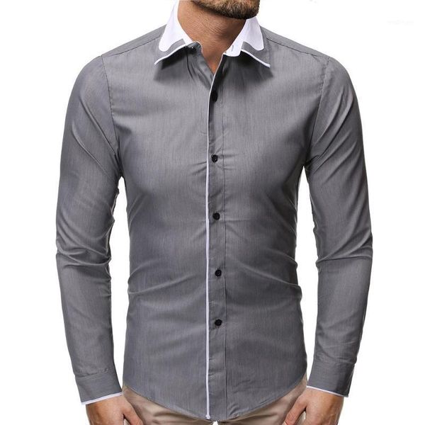 long-sleeved men's shirt dress solid color blouse men fashion slim social shirt for men new gray black1, White;black
long-sleeved men's shirt dress solid color blouse men fashion slim social shirt for men new gray black1, White;black