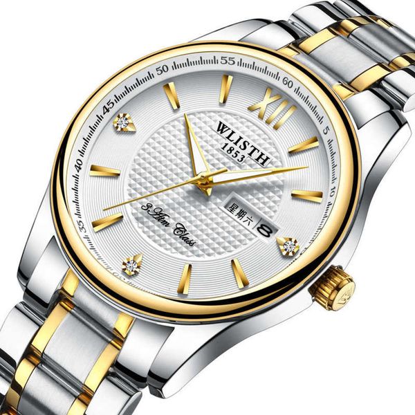 color new gold and silver dual steel band men's and women's watches business men's and women's luminous waterproof quart, Slivery;brown
color new gold and silver dual steel band men's and women's watches business men's and women's luminous waterproof quart, Slivery;brown
