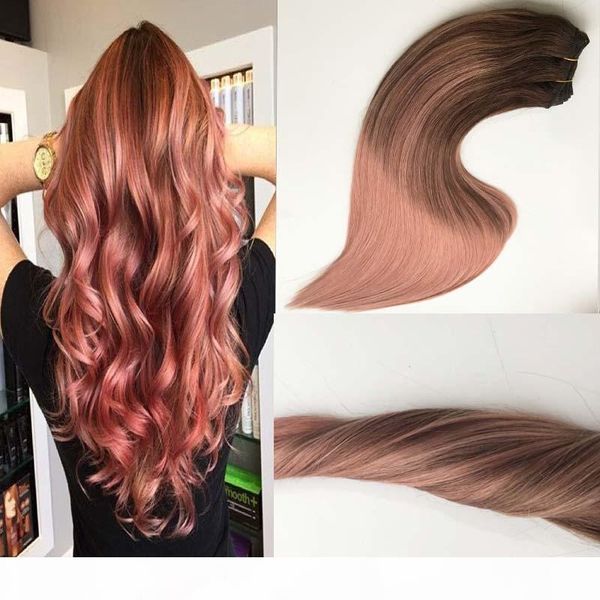 brazilian remy hair 100% human hair weft balayage ombre color darker brown fading to rose golden straight sew in hair bundles, Black
brazilian remy hair 100% human hair weft balayage ombre color darker brown fading to rose golden straight sew in hair bundles, Black
