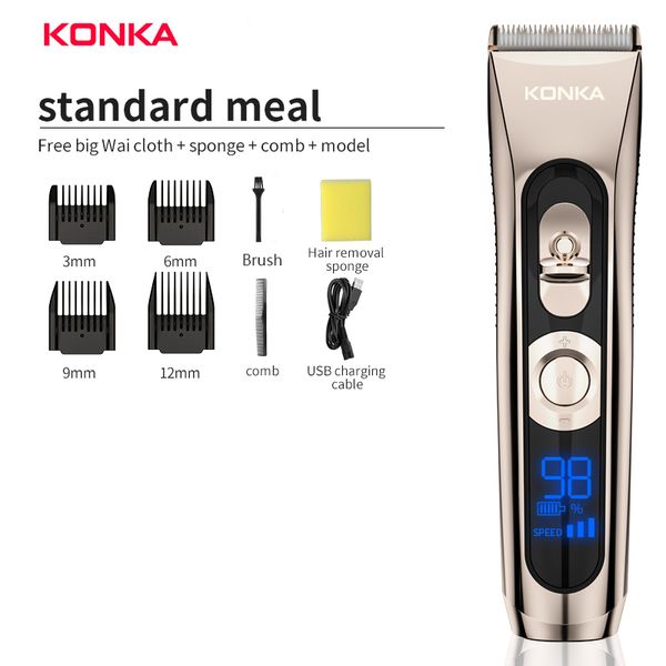 konka hair clipper personal electric trimmer mens rechargeable strong power steel cutter head with led screen washable
konka hair clipper personal electric trimmer mens rechargeable strong power steel cutter head with led screen washable