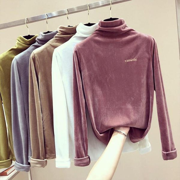 sweaters women turtleneck jumper female solid color embroidery letters pullovers loose casual soft knitted clothes, White;black
sweaters women turtleneck jumper female solid color embroidery letters pullovers loose casual soft knitted clothes, White;black
