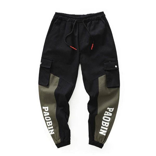 men's pants multi-pocket cargo trousers stitching loose plus size male hip-hop streetwear drawstring fitness running, Black
men's pants multi-pocket cargo trousers stitching loose plus size male hip-hop streetwear drawstring fitness running, Black