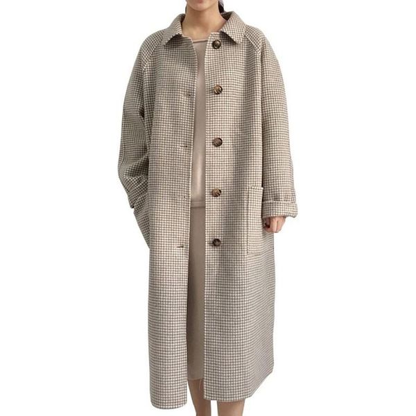 women's wool & blends office lady blend coat 2021 spring lapel long sleeve houndstooth loose big size jacket women fashion warm outerwe, Black
women's wool & blends office lady blend coat 2021 spring lapel long sleeve houndstooth loose big size jacket women fashion warm outerwe, Black