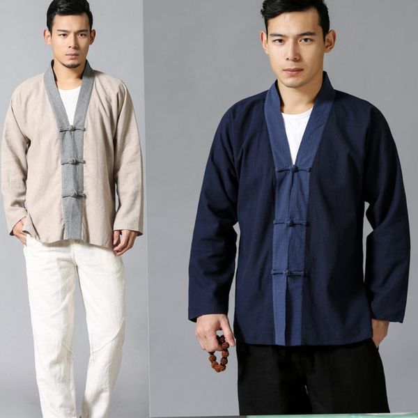 men's jackets 2021 chinese style spring and autumn outer coat v neck casual cotton linen cardigan jacket, Black;brown
men's jackets 2021 chinese style spring and autumn outer coat v neck casual cotton linen cardigan jacket, Black;brown