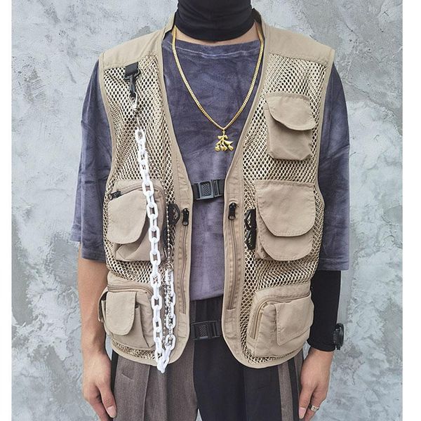 men's vests male women sleeveless waistcoat jacket men mesh multiple pockets streetwear hip hop function style casual cargo vest outerw, Black;white
men's vests male women sleeveless waistcoat jacket men mesh multiple pockets streetwear hip hop function style casual cargo vest outerw, Black;white