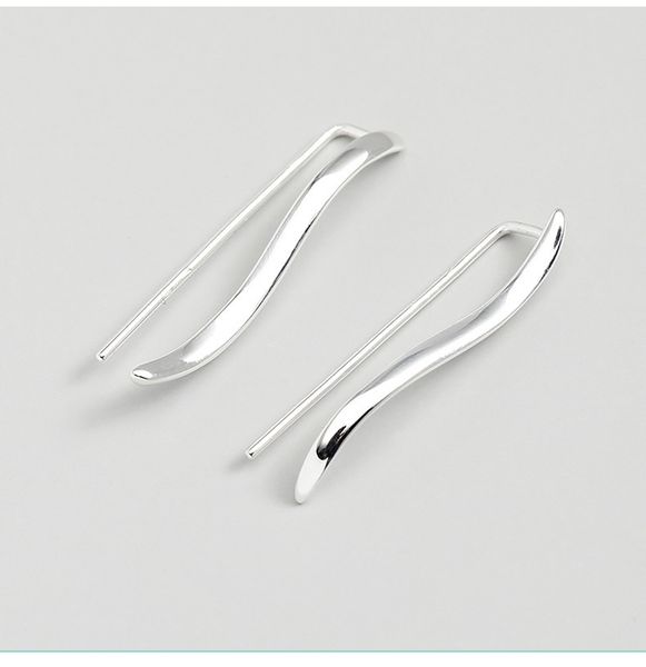 real 925 sterling silver wave ear climber earrings simple crawler jewelry clip on earring gifts for women girls, Black
real 925 sterling silver wave ear climber earrings simple crawler jewelry clip on earring gifts for women girls, Black