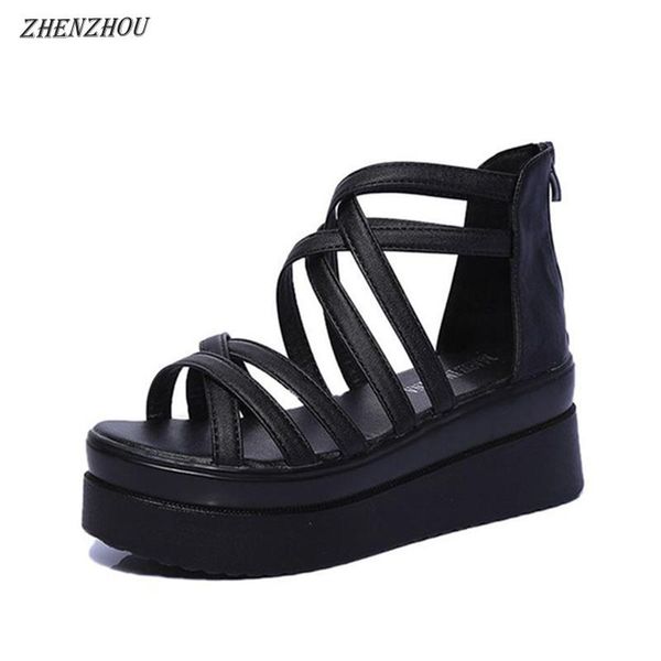 2021 summer cross dewy toe women shoes sandals sponge base platform height with the roman sandals white female, Black
2021 summer cross dewy toe women shoes sandals sponge base platform height with the roman sandals white female, Black