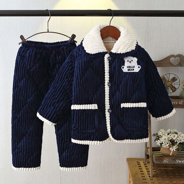 girls autumn winter coral pajamas boys cotton and plush thickened baby children's flannel suit, Blue;red
girls autumn winter coral pajamas boys cotton and plush thickened baby children's flannel suit, Blue;red