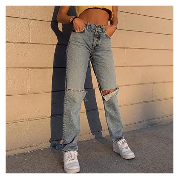 women's jeans ripped slimming women high waist fit denim pants autumn and winter clothing casual ladies washed female trousers, Blue
women's jeans ripped slimming women high waist fit denim pants autumn and winter clothing casual ladies washed female trousers, Blue