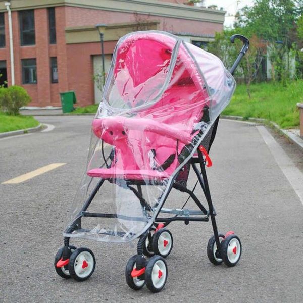 Stroller Accessories Transparent Rain Cover Fashionable Big Cart Zipper Raincoat Dust Shield Necessary Baby Outdoor Supplies