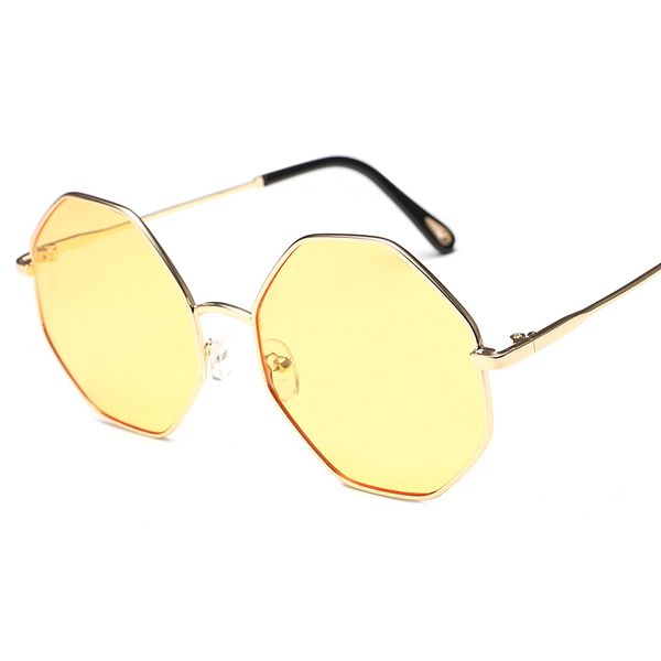 polygonal korean version of chaohara wind irregular colored sunglasses female yellow color transparent glasses, White;black 
polygonal korean version of chaohara wind irregular colored sunglasses female yellow color transparent glasses, White;black