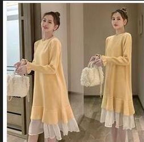 2022 maternity dresses autumn winter pregnant women sweater skirt new mid-length bottoming knitted loose dress trendy mother outside clothes, White
2022 maternity dresses autumn winter pregnant women sweater skirt new mid-length bottoming knitted loose dress trendy mother outside clothes, White