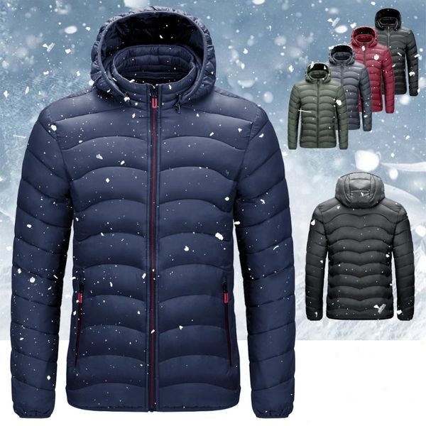 mens winter windbreak jackets coats 2020 fashion men thicken warm parkas hat detachable male cotton padded windbreaker outerwear, Black 
mens winter windbreak jackets coats 2020 fashion men thicken warm parkas hat detachable male cotton padded windbreaker outerwear, Black