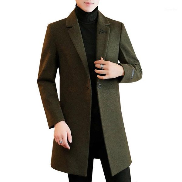2020 new autumn winter wool blend coat men leisure medium-long fashion windbreaker sections youth slim fit trench jackets1, Black
2020 new autumn winter wool blend coat men leisure medium-long fashion windbreaker sections youth slim fit trench jackets1, Black