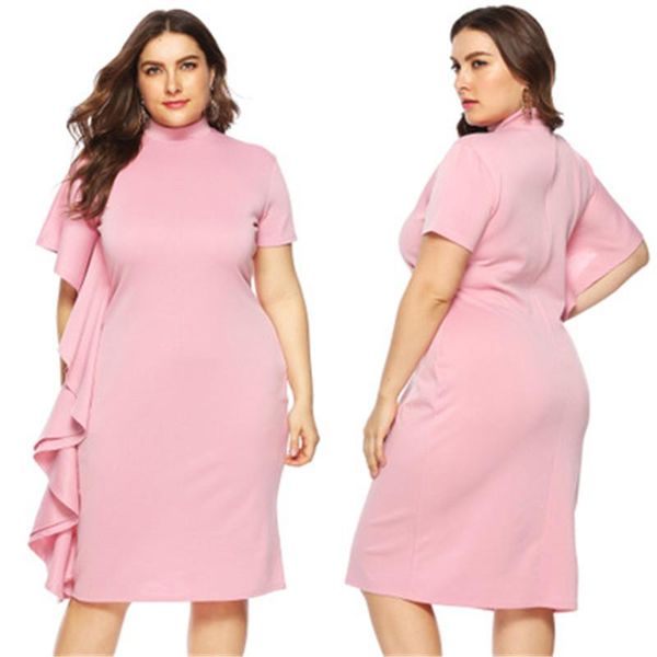 women ruffled short sleeves dress fashion trend casual solid color turtleneck clothes designer autumn new female slim casual dress, Black;gray
women ruffled short sleeves dress fashion trend casual solid color turtleneck clothes designer autumn new female slim casual dress, Black;gray