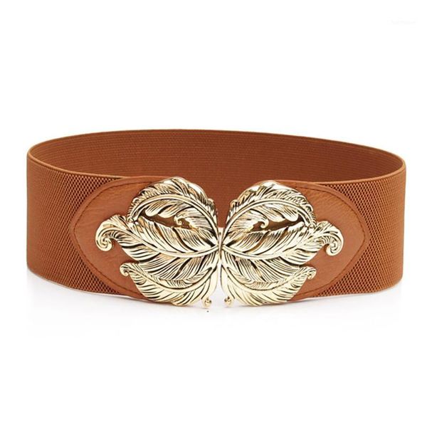women vintage wide waist belt dress waistband with metal leaf buckle elastic buckle waist belt waistband ceinture femme riem #401, Black;brown
women vintage wide waist belt dress waistband with metal leaf buckle elastic buckle waist belt waistband ceinture femme riem #401, Black;brown