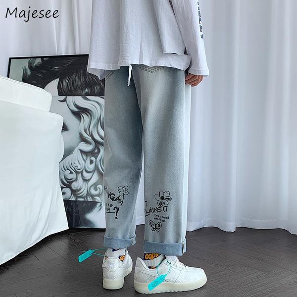 men's jeans men floral print loose straight retro trendy males baggy all-match leisure chic denim trousers punk korean style cowboy, Blue
men's jeans men floral print loose straight retro trendy males baggy all-match leisure chic denim trousers punk korean style cowboy, Blue