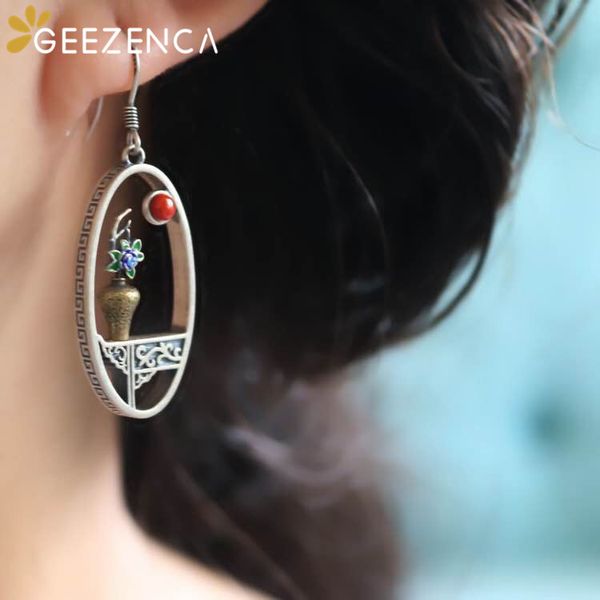 925 sterling silver handmade enameling flower vase drop earrings unique ethnic vintage earring 2020 fine jewelry q1219
925 sterling silver handmade enameling flower vase drop earrings unique ethnic vintage earring 2020 fine jewelry q1219